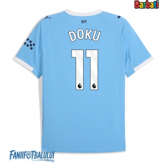 Manchester City Jeremy Doku #11 Tricou Fotbal Replică 2025-26 Barbati Acasa